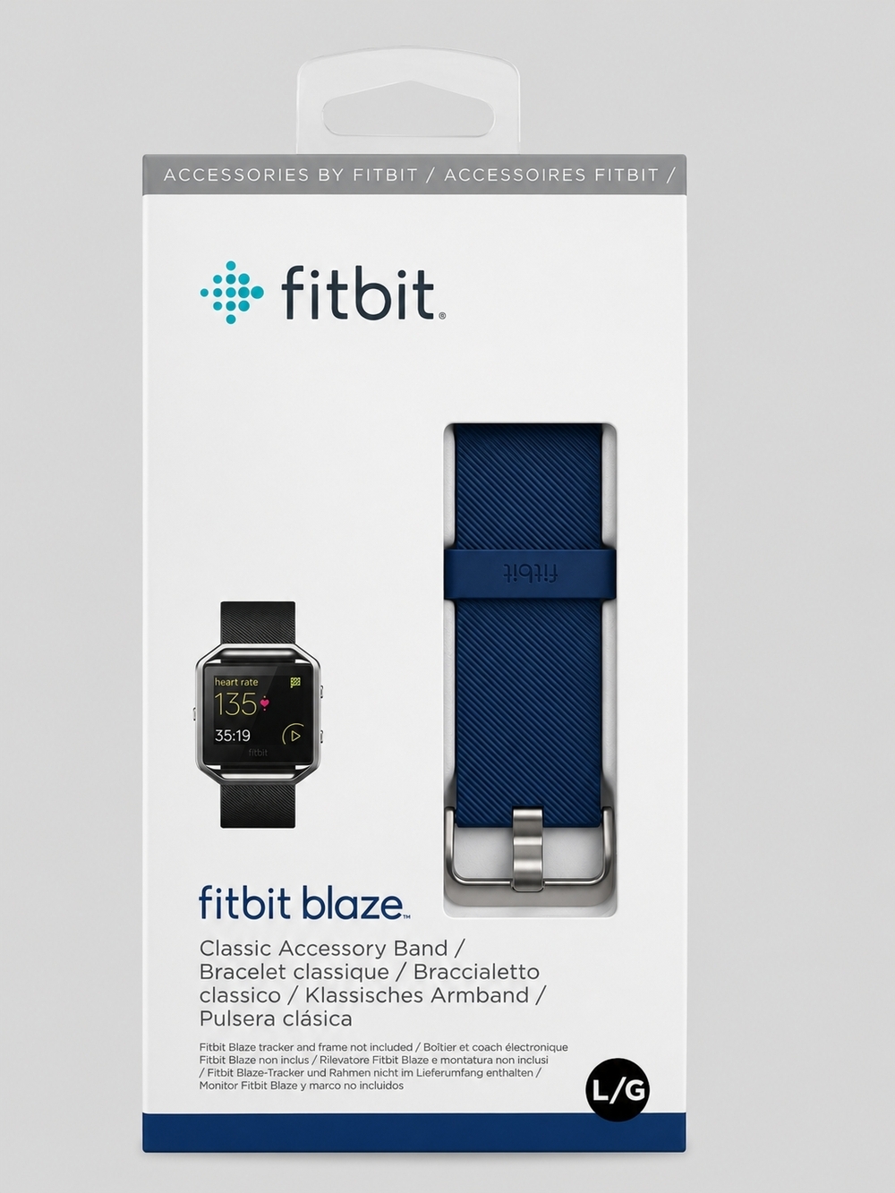 NIB Fitbit Blaze Classic Accessory Band - Navy Blue Ribbed